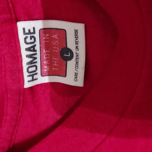 "WHERES THE BEEF" LRG, HOMAGE REDw/Yellow vintage shirt - Picture 2 of 2